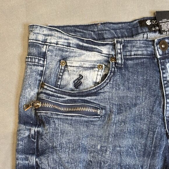 Vintage Y2K Rocawear Jeans Mens Stone Washed Distressed Thrashed Size 34/32 - Picture 3 of 9